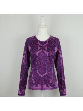 Athleta Sierra Nevada Women's Small Purple Crewneck Insulated Activewear Top